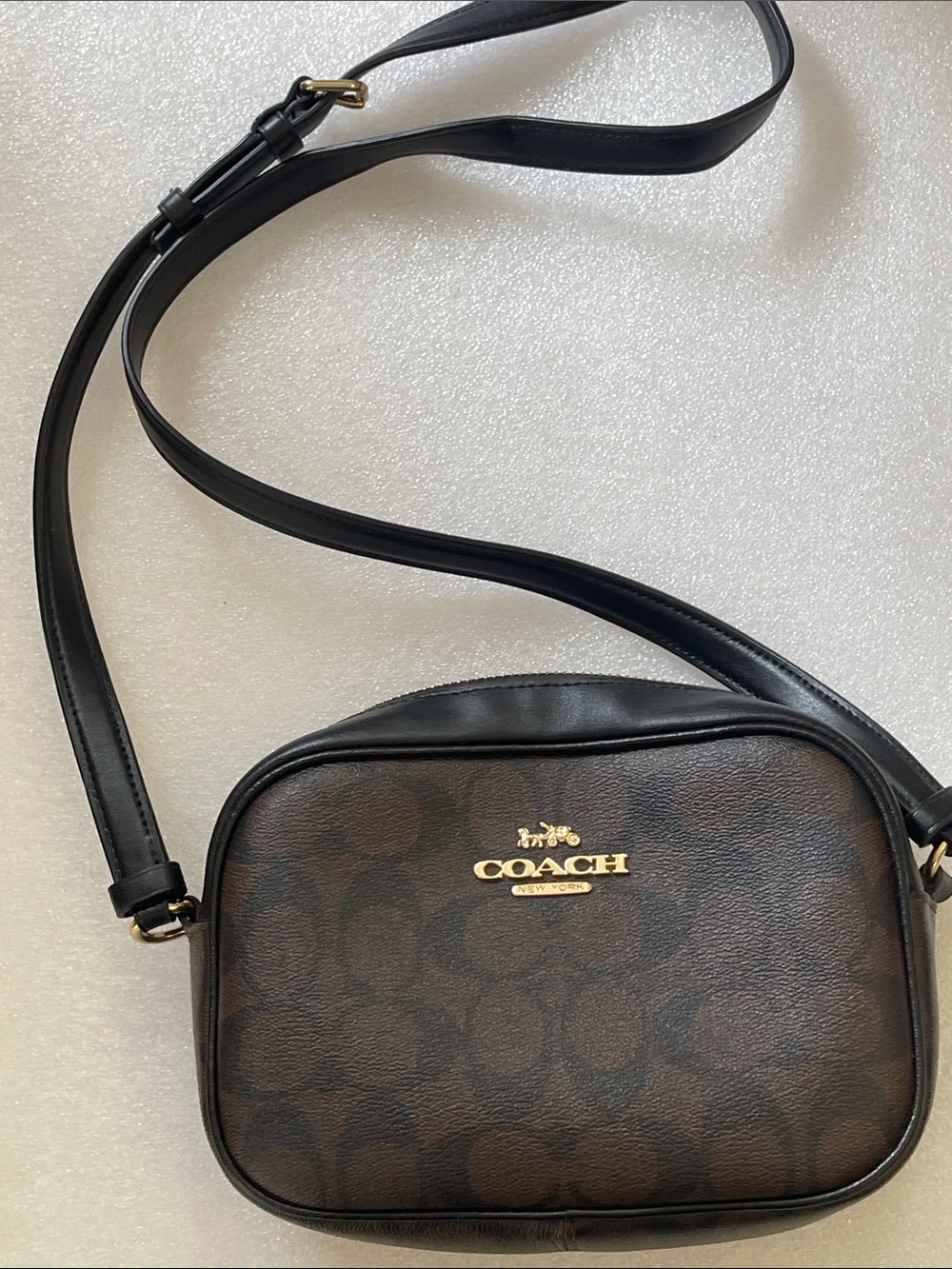 Coach Brown & Black Signature Crossbody Bag